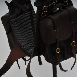 Porte-Bagages + Sacoches en cuir Café/Noir d'occasion